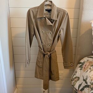 New York & Company Khaki Belted Trench Coat